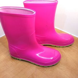Girls Pink Rain Boots, Size 2-3 EUC
